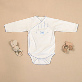 Hearts Bodysuit with Colored Stitching & Embroidery