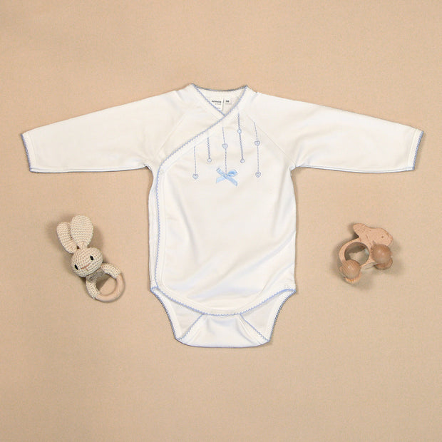 Hearts Bodysuit with Colored Stitching & Embroidery