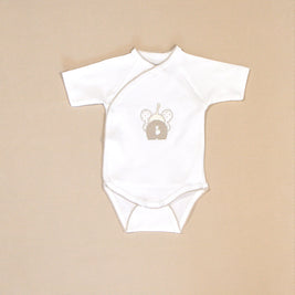 Elephant Cotton Bodysuit with Wrap Design & Appliqué