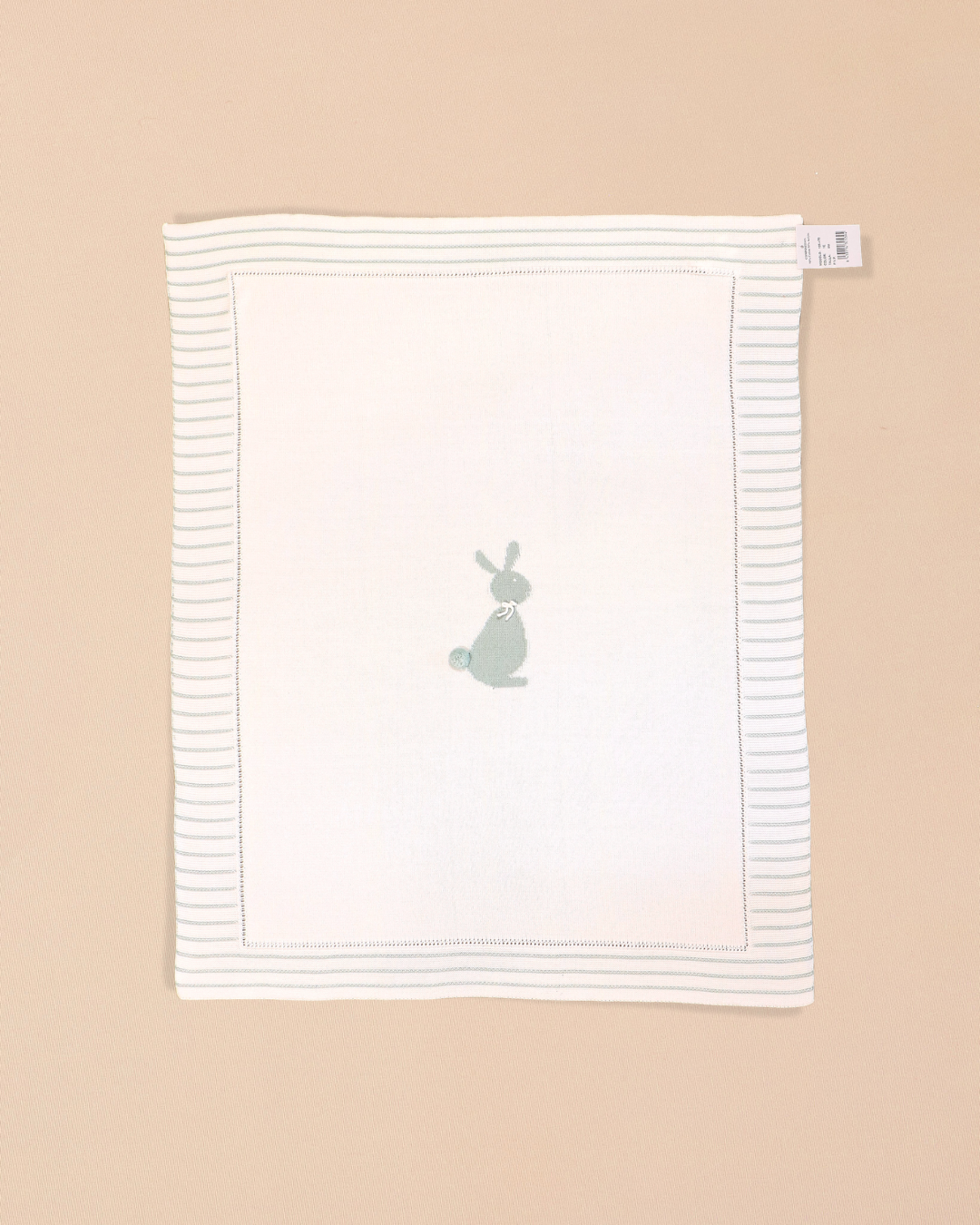 Knit Blanket with Bunny Motif