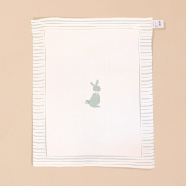 Knit Blanket with Bunny Motif