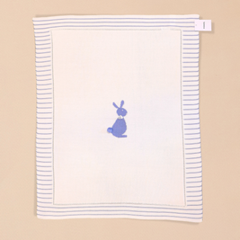Frost 4 Piece Set – Bunny Motif, Footed Pants, Bonnet & Blanket