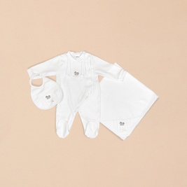 Rocking Horse 3 Piece Onesie, Matching Bib & Blanket