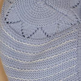 Frost 4 Piece Set – Bunny Motif, Footed Pants, Bonnet & Blanket