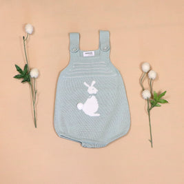 Jade Romper with Bunny Motif & White Top