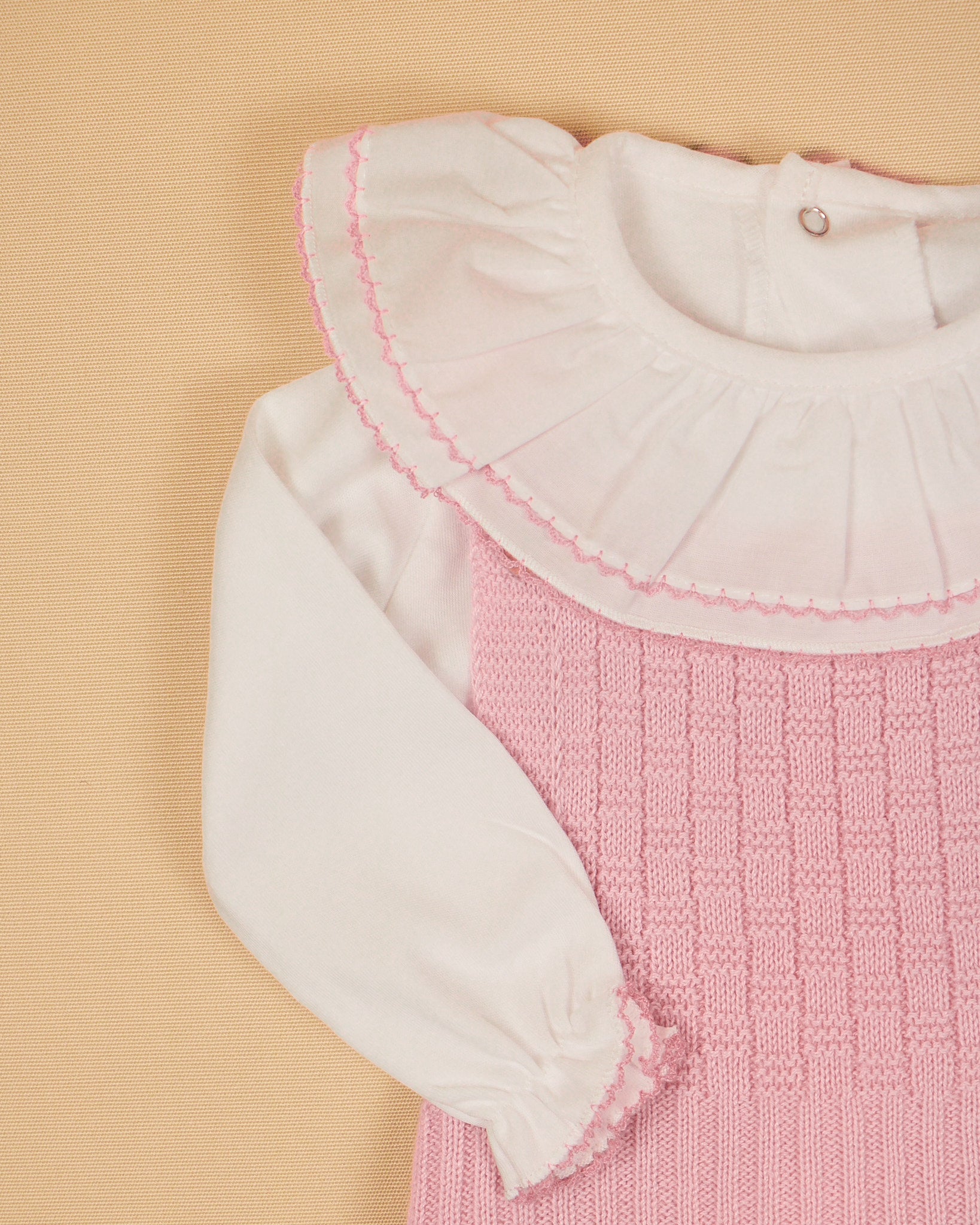 Gabriela Romper with Long Sleeves & Ruffle Collar