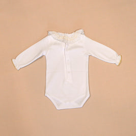 Lucia Knit Romper with Ruffled Top & Booties