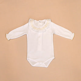 Lucia Knit Romper with Ruffled Top & Booties