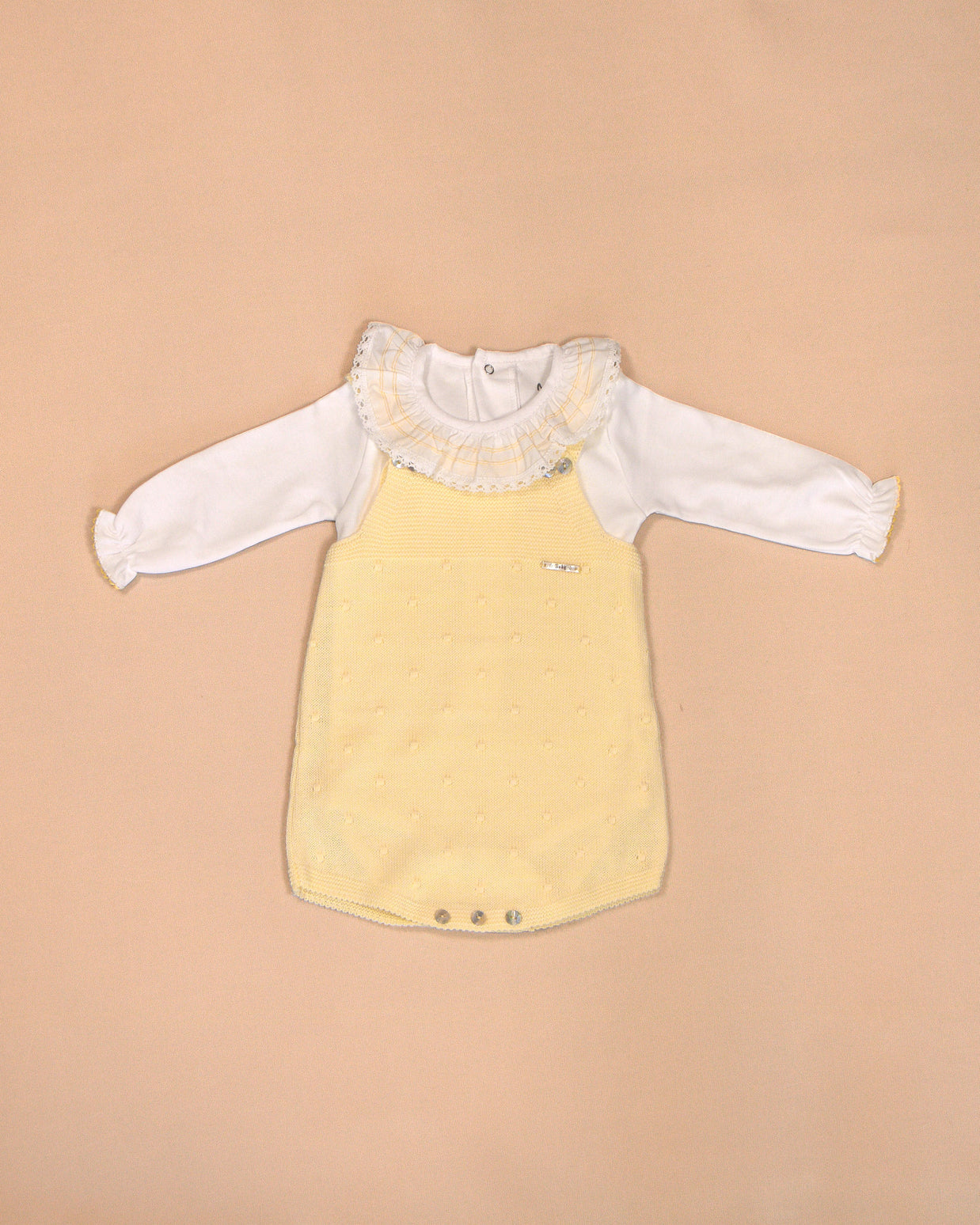 Lucia Knit Romper with Ruffled Top & Booties