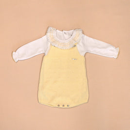 Lucia Knit Romper with Ruffled Top & Booties