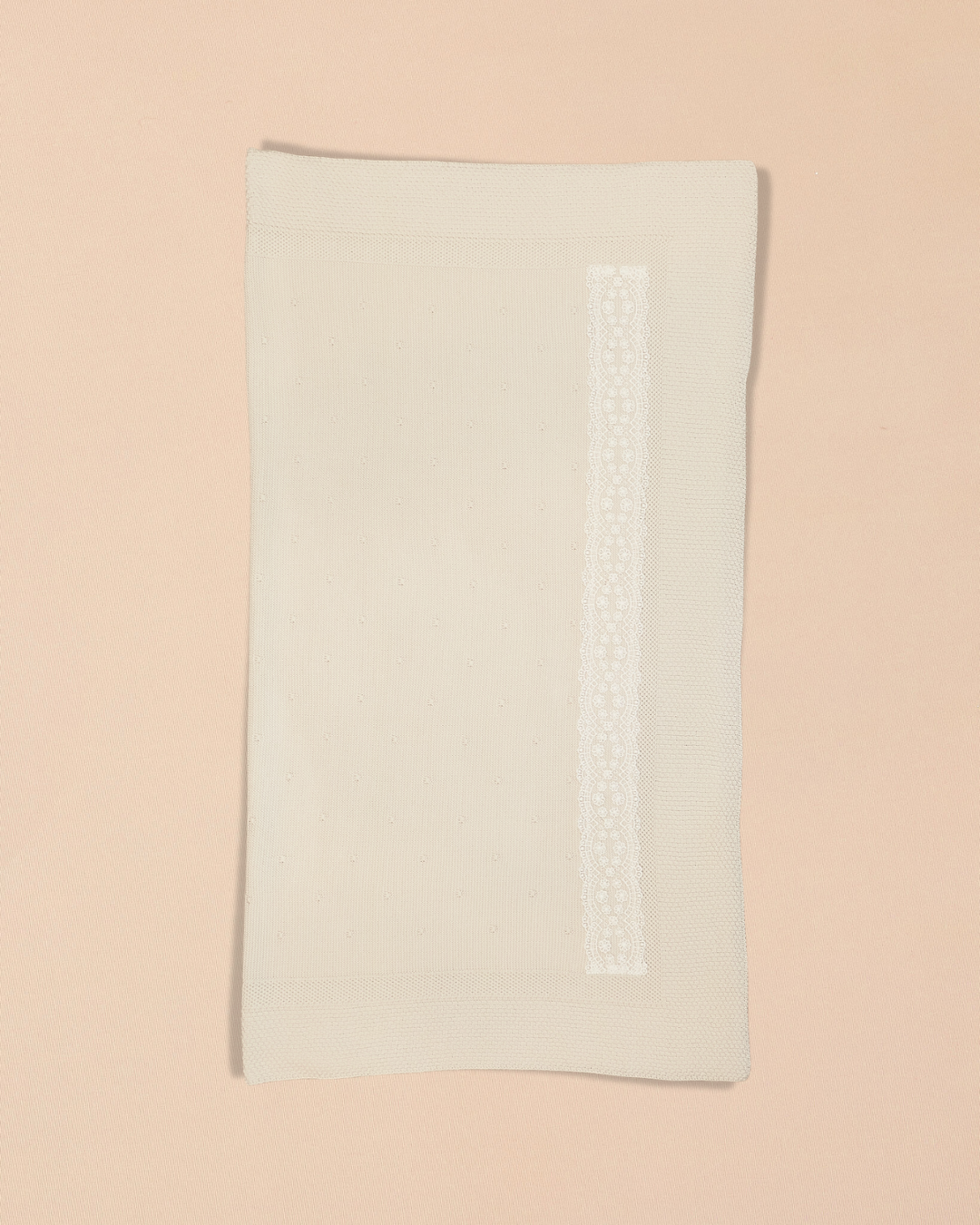 Leonor Baptismal Set - Gown with Satin Ribbon/Lace Trim, Bonnet, Blanket & Candle