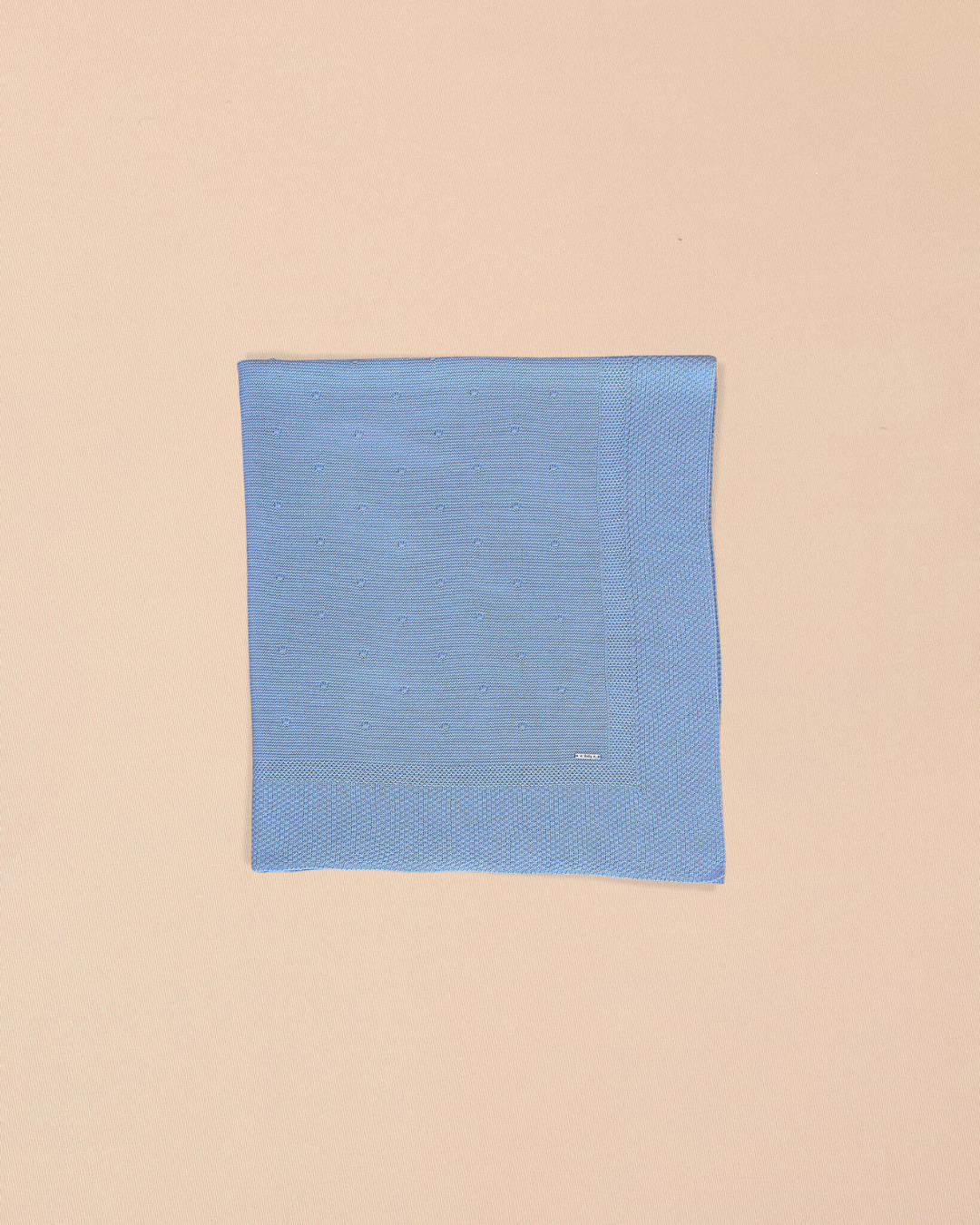 Knitted Baby Blanket  with Woven Border