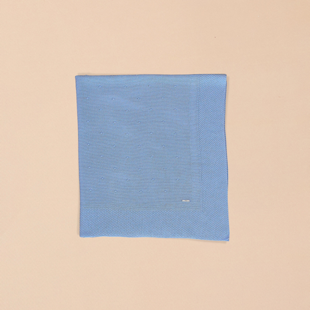 Knitted Baby Blanket  with Woven Border