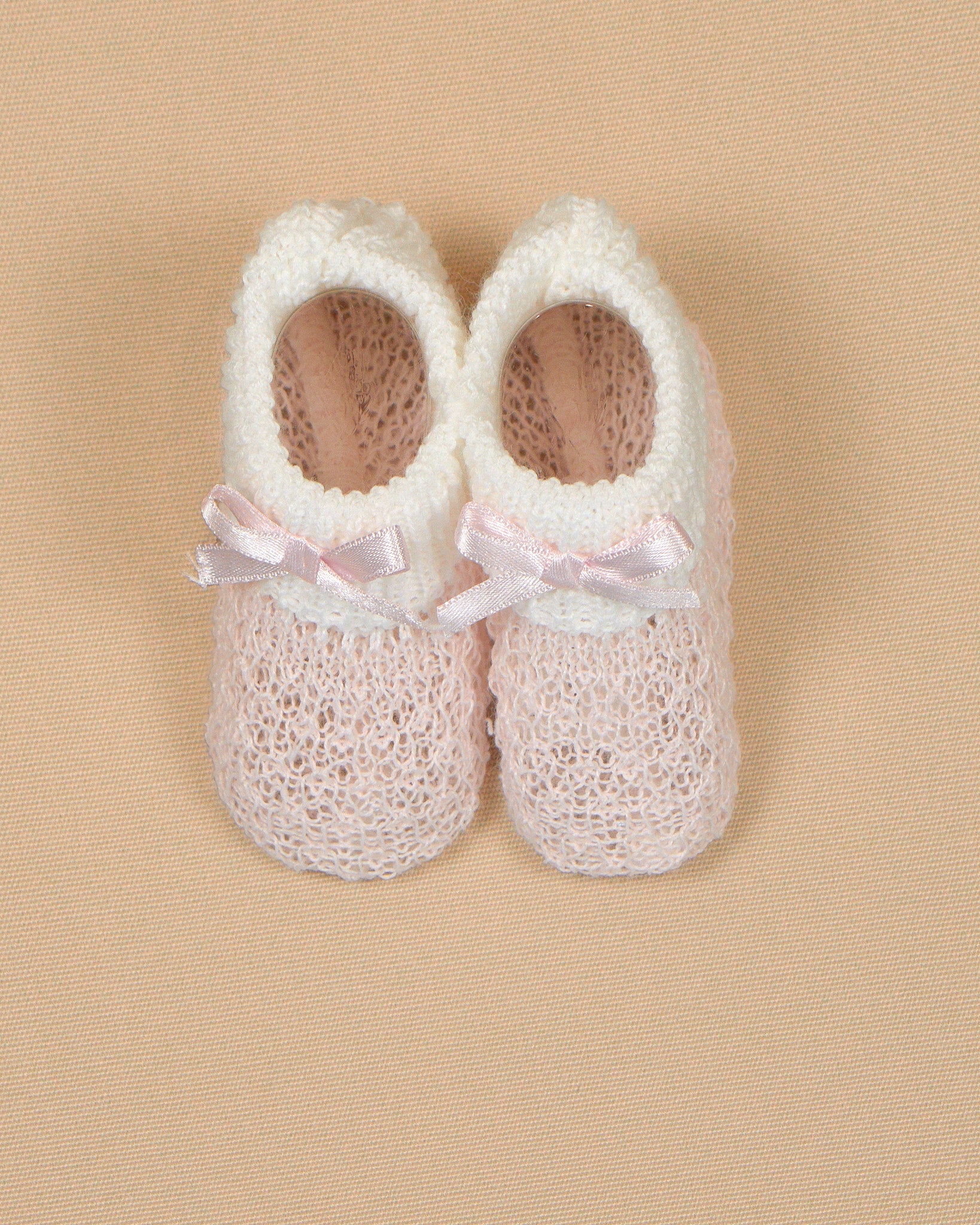 Knit Baby Booties with Lace Bows