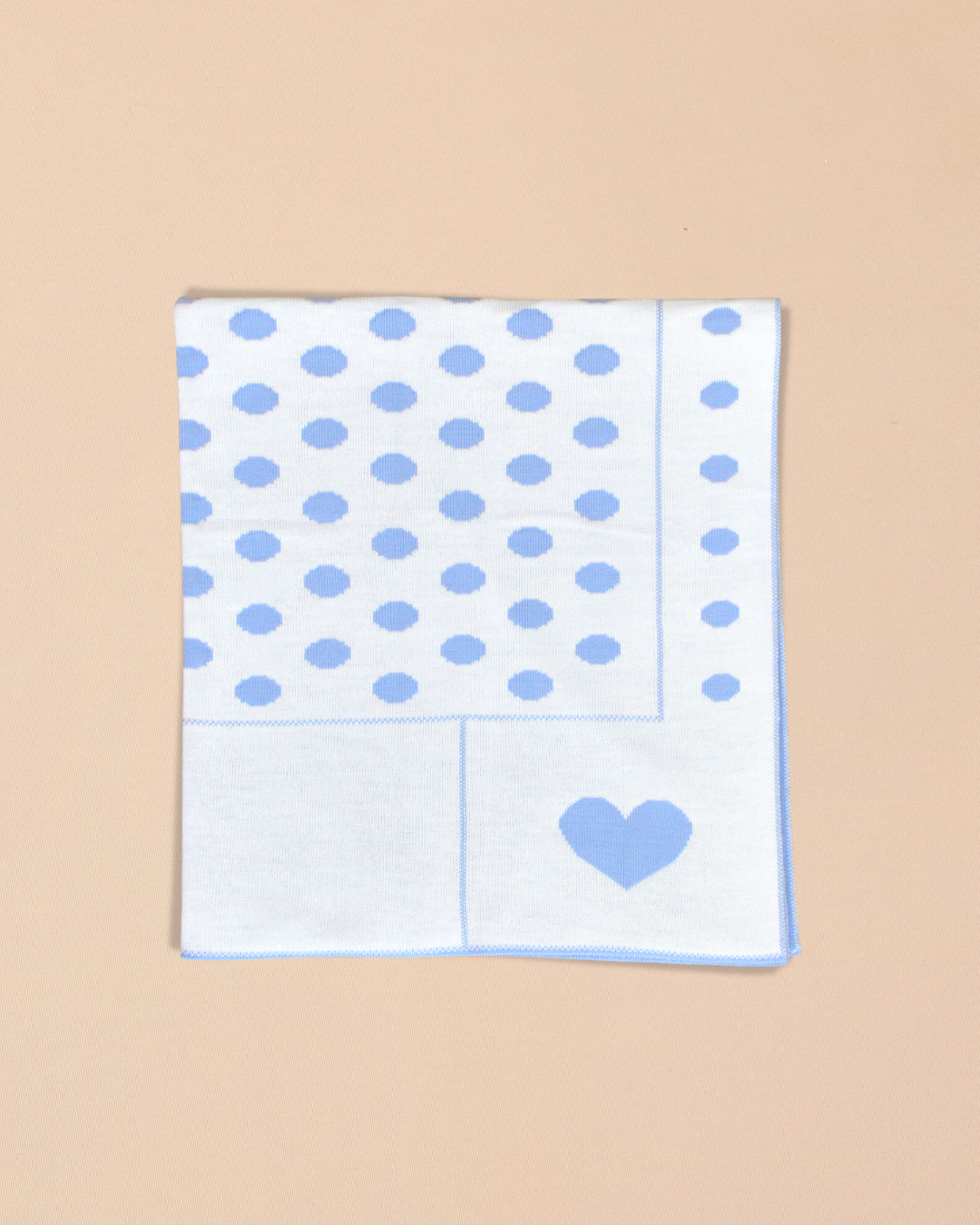 Reversible  Blanket with Polka Dots and Heart Motifs