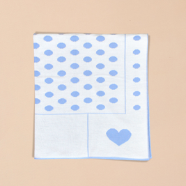 Reversible  Blanket with Polka Dots and Heart Motifs