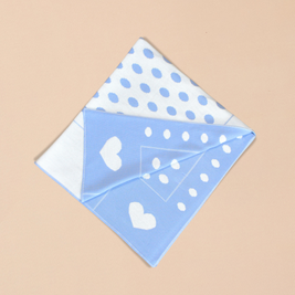Reversible  Blanket with Polka Dots and Heart Motifs
