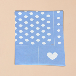 Reversible  Blanket with Polka Dots and Heart Motifs