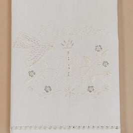 Baptism Towel with Dove & Chalice Embroidery