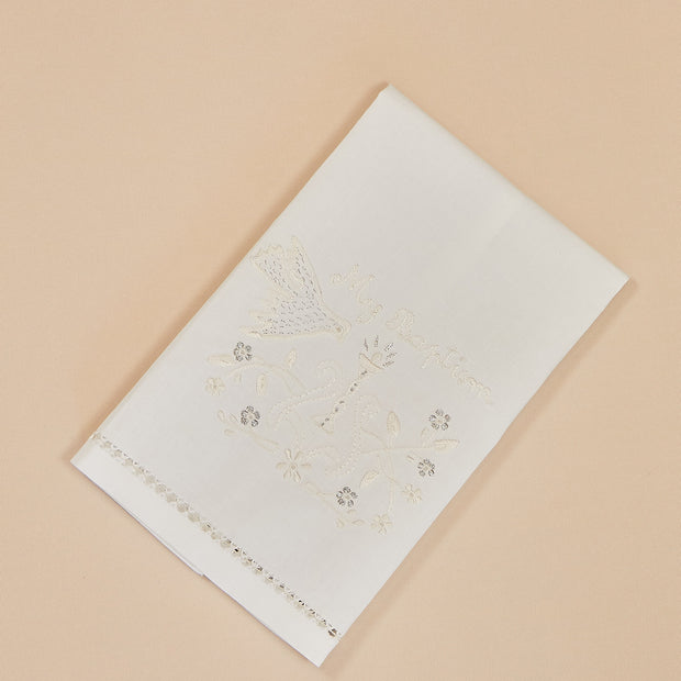 Baptism Towel with Dove & Chalice Embroidery