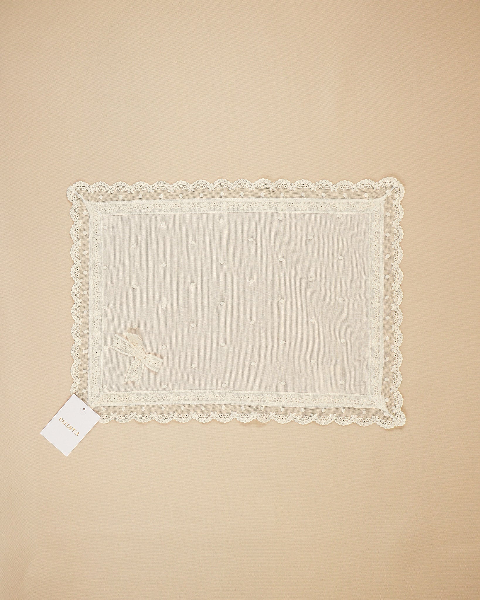 Baptismal Burp Towel with Lace Embroidered Details