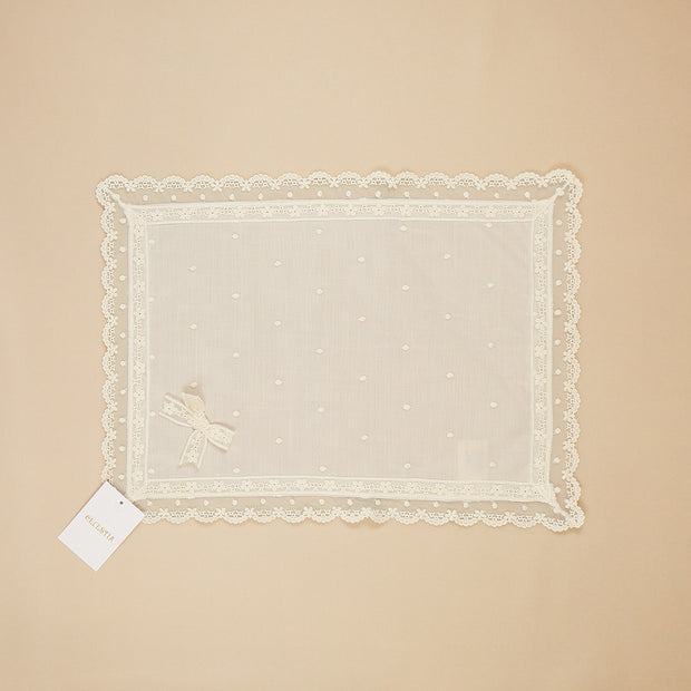 Baptismal Burp Towel with Lace Embroidered Details