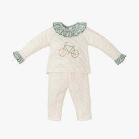 Girl 2 Piece Bicycle Motif Outfit