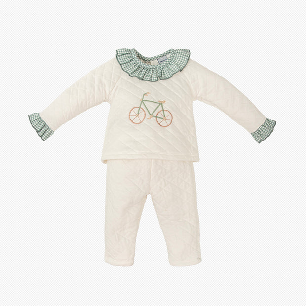 Girl 2 Piece Bicycle Motif Outfit