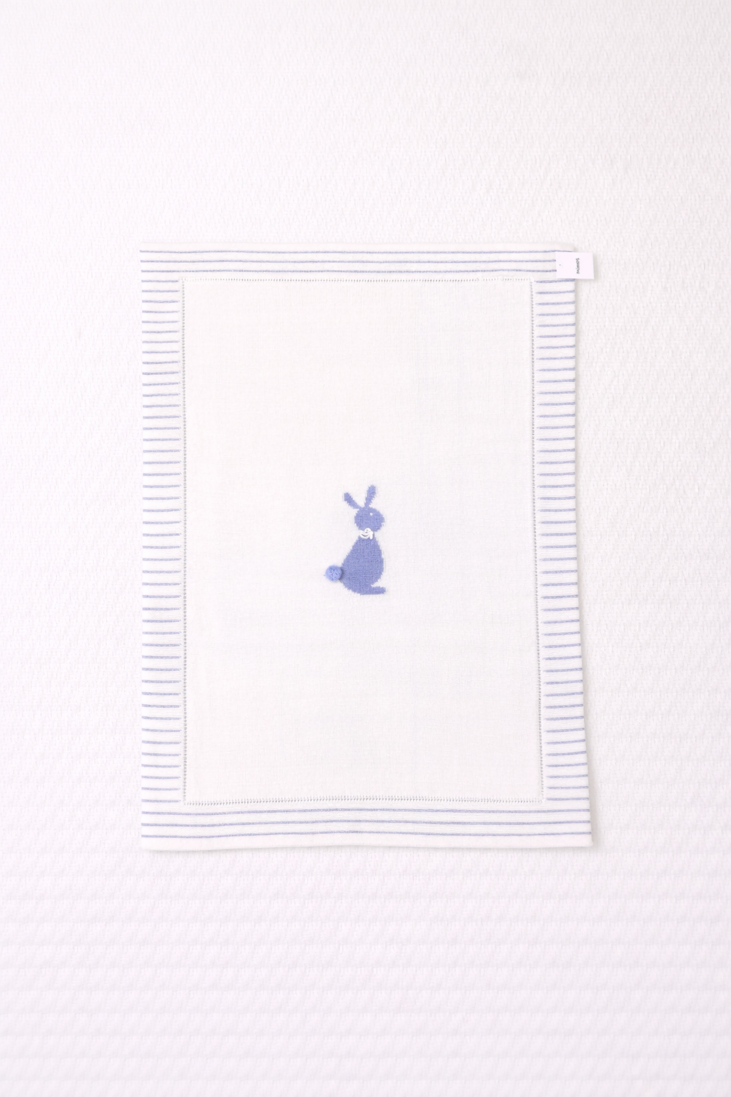 Knit Blanket with Bunny Motif