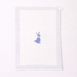 Knit Blanket with Bunny Motif