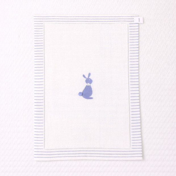 Knit Blanket with Bunny Motif