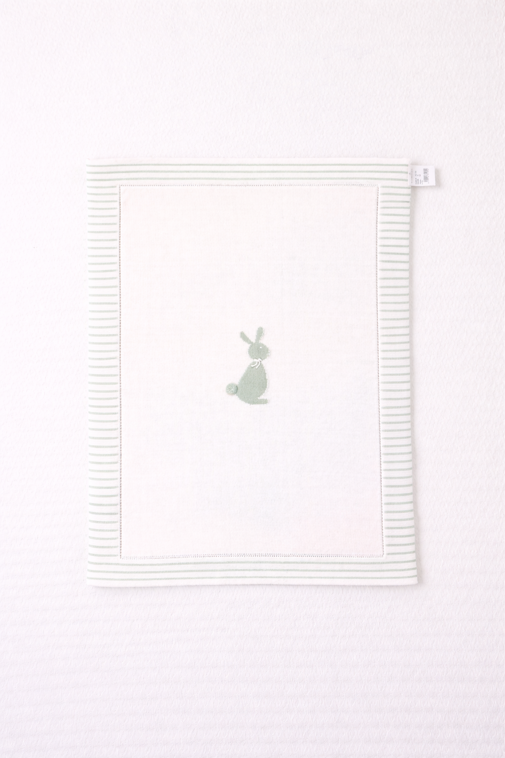 Knit Blanket with Bunny Motif