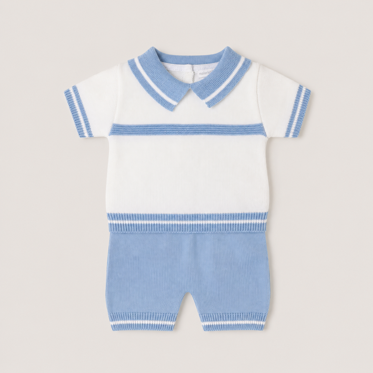 Classic Baby Boy Knit Polo Shirt with Shorts