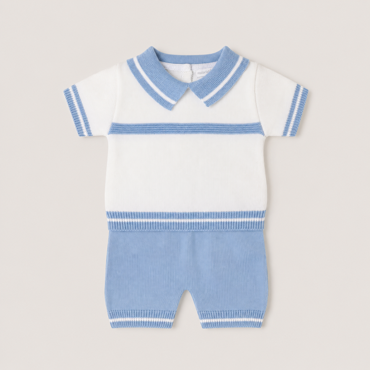 Classic Baby Boy Knit Polo Shirt with Shorts
