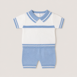 Classic Baby Boy Knit Polo Shirt with Shorts
