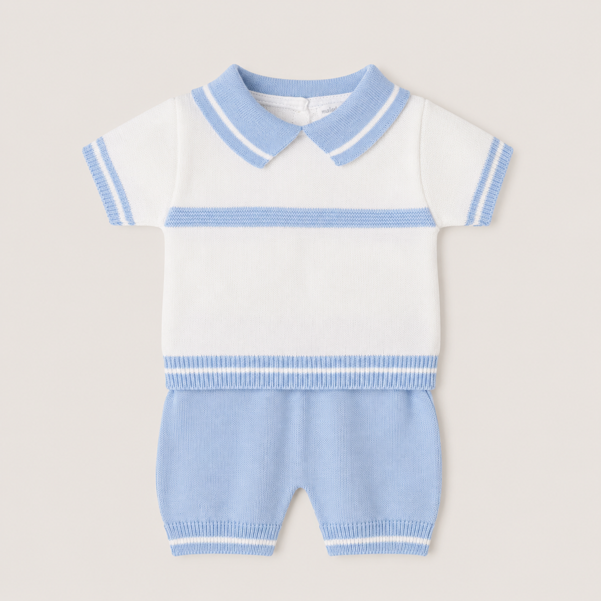 Classic Baby Boy Knit Polo Shirt with Shorts