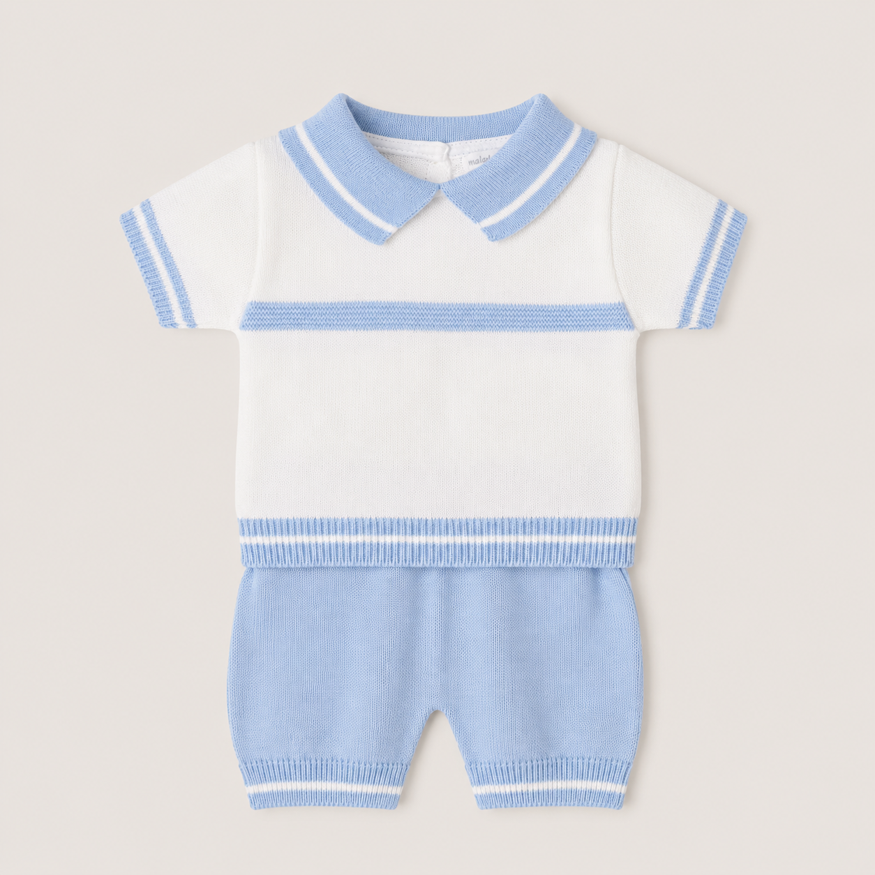 Classic Baby Boy Knit Polo Shirt with Shorts
