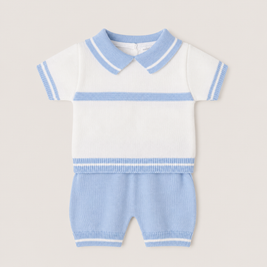 Classic Baby Boy Knit Polo Shirt with Shorts
