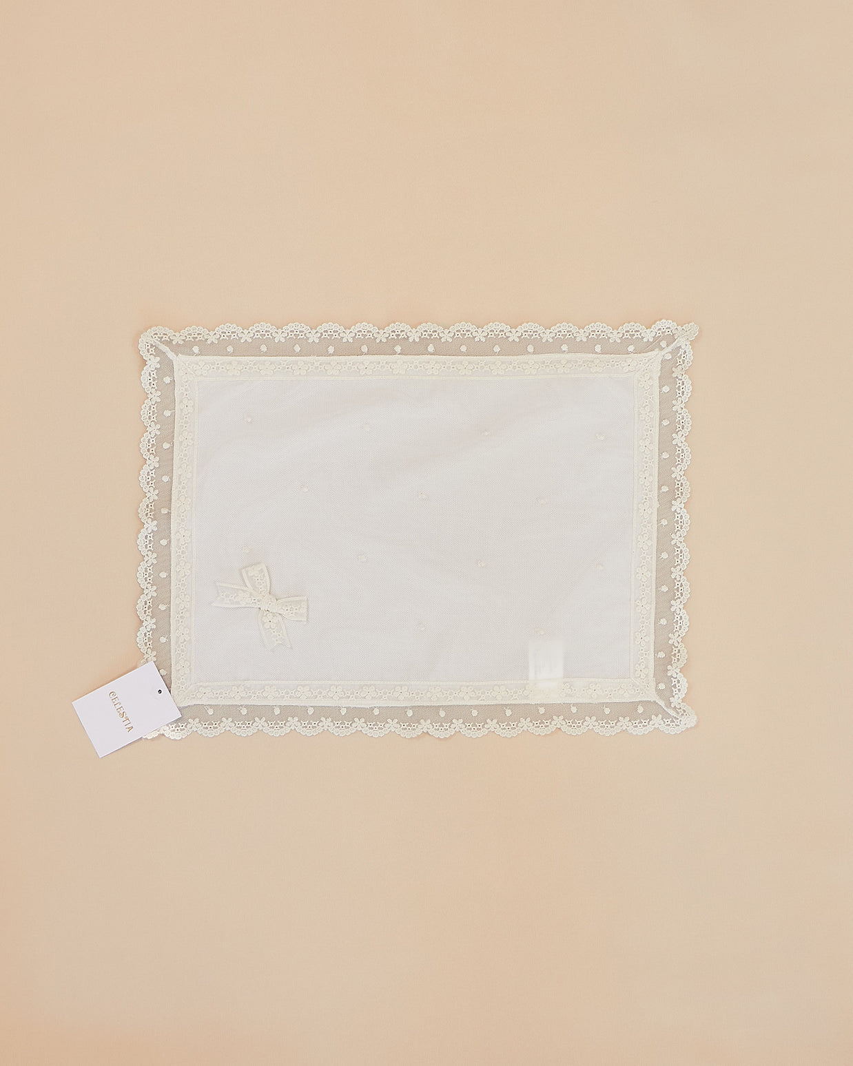 Baptismal Burp Towel with Lace Embroidered Details