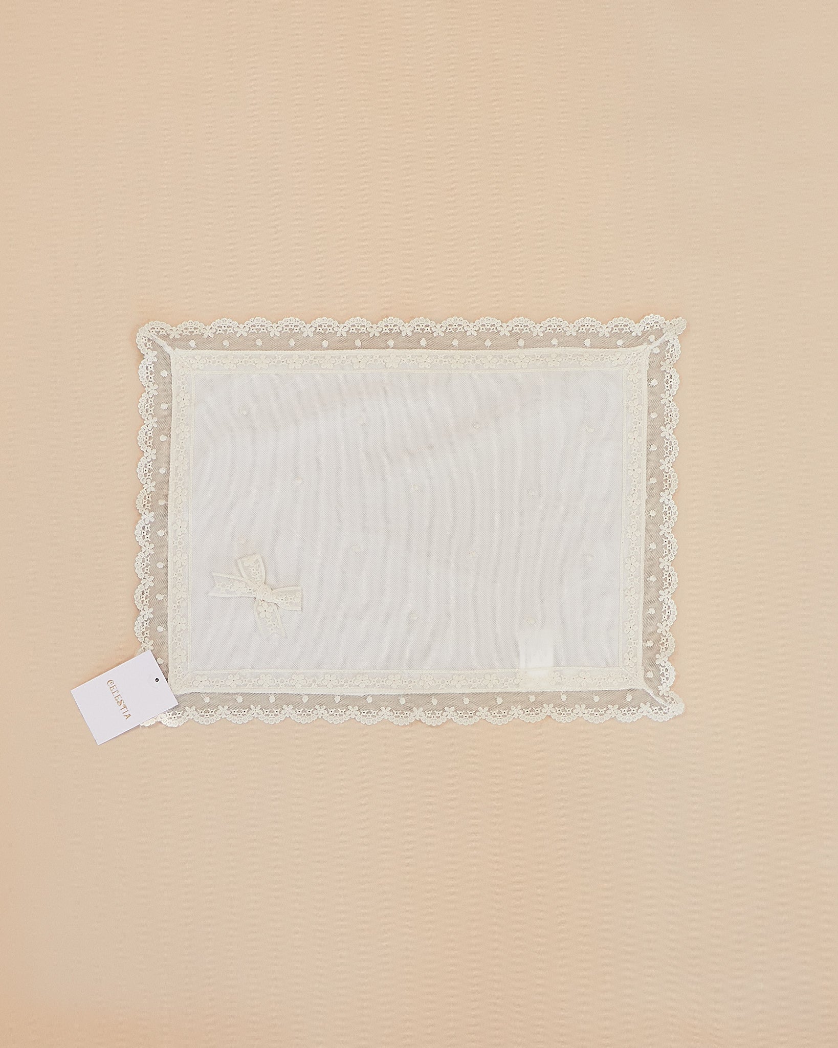 Baptismal Burp Towel with Lace Embroidered Details