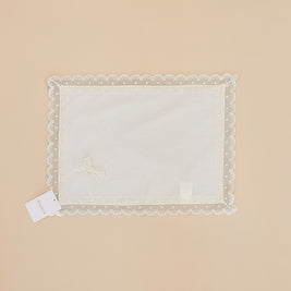 Baptismal Burp Towel with Lace Embroidered Details