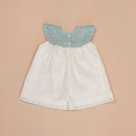 Patricia Dress with Knitted Scalloped Collar & Lace Trim