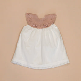 Patricia Dress with Knitted Scalloped Collar & Lace Trim