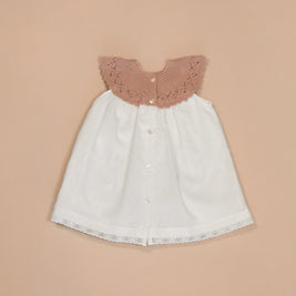 Patricia Dress with Knitted Scalloped Collar & Lace Trim