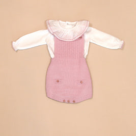 Gabriela Romper with Long Sleeves & Ruffle Collar