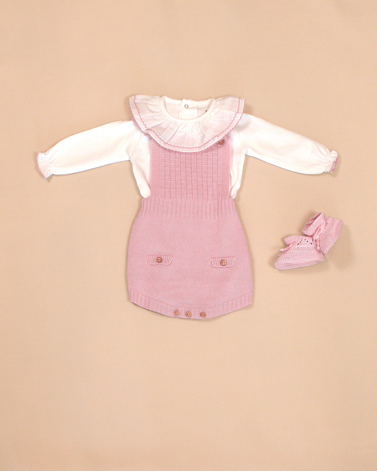 Gabriela Romper with Long Sleeves & Ruffle Collar