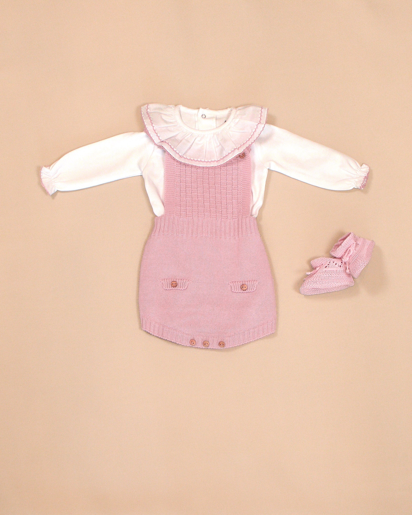 Gabriela Romper with Long Sleeves & Ruffle Collar