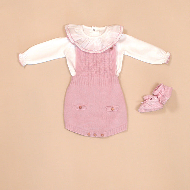 Gabriela Romper with Long Sleeves & Ruffle Collar