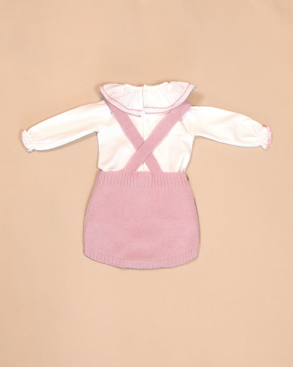 Gabriela Romper with Long Sleeves & Ruffle Collar