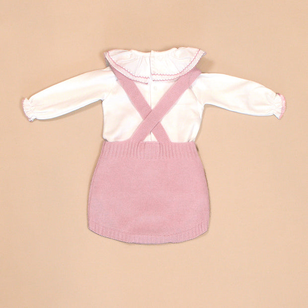 Gabriela Romper with Long Sleeves & Ruffle Collar